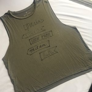 Cut out forest green shirt